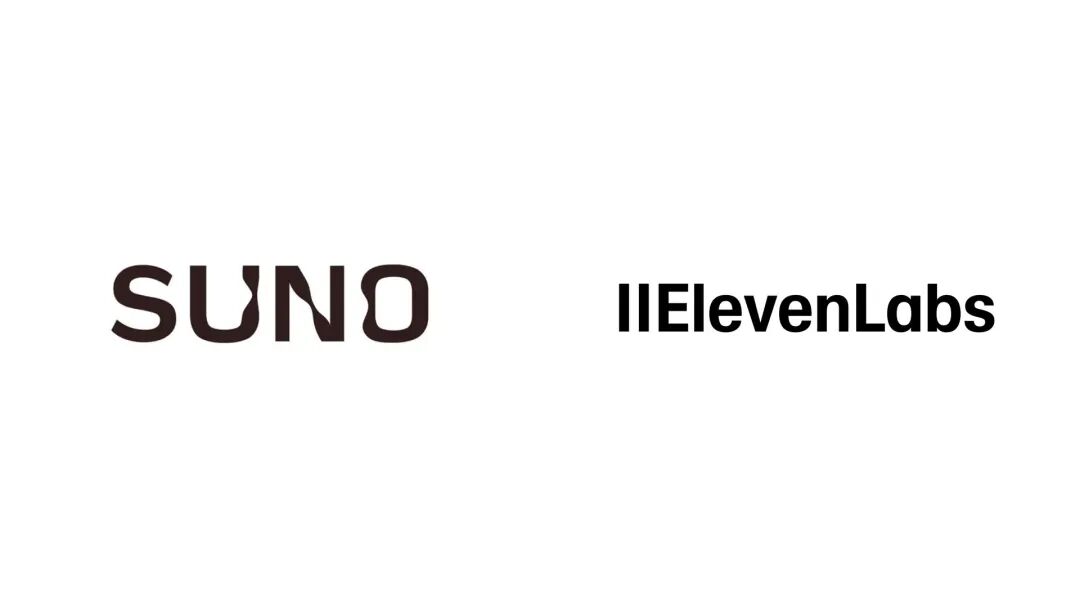 Suno and ElevenLabs logos side by side on white background representing competing AI music platforms.